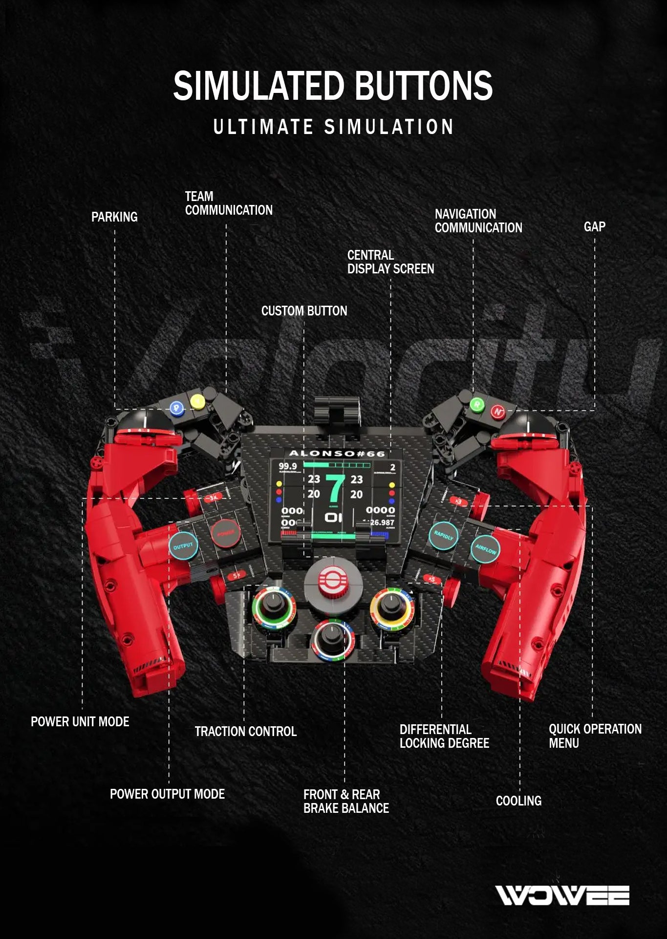 F1 BLOCK RACING STEERING WHEEL