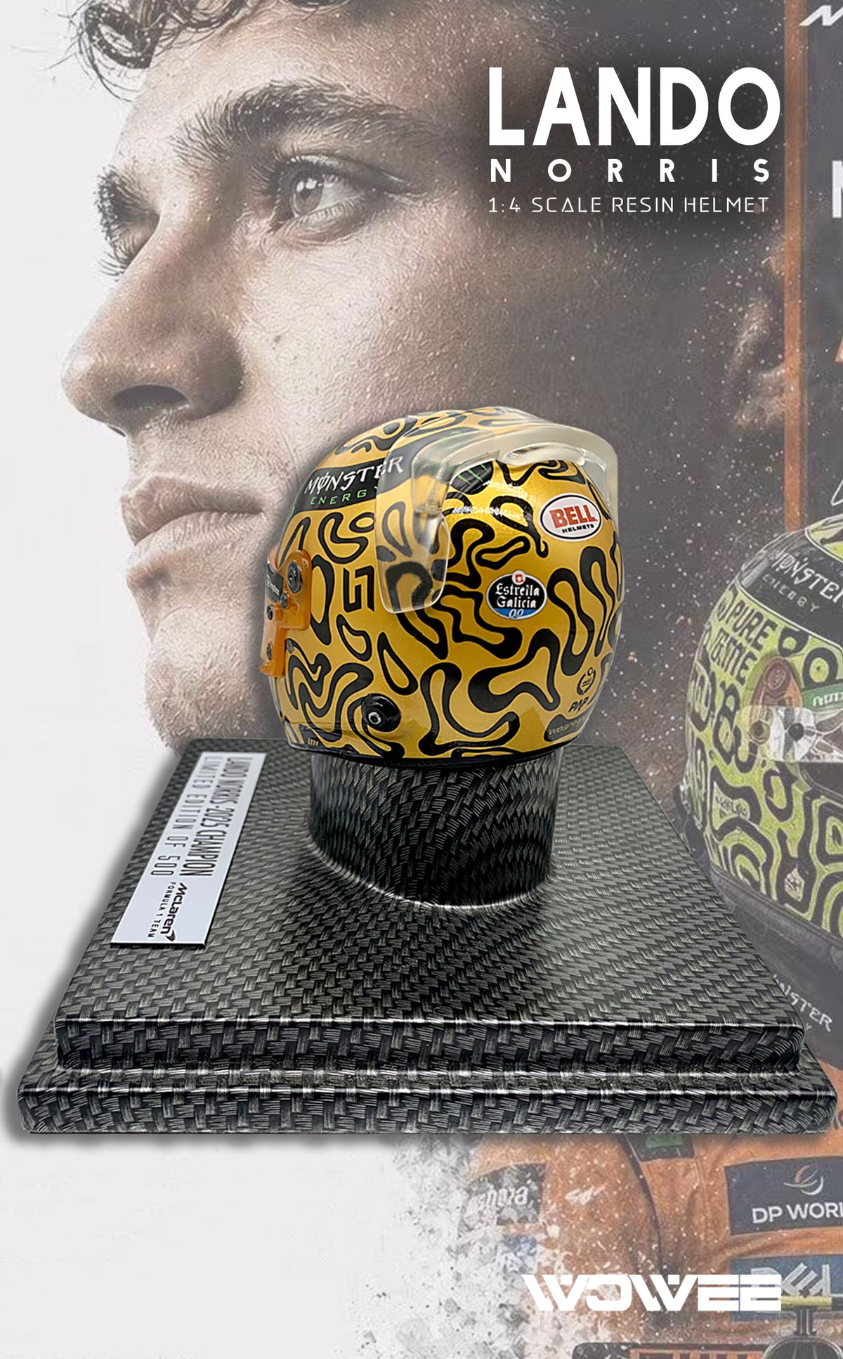 LANDO NORRIS 1:4 SCALE HELMET